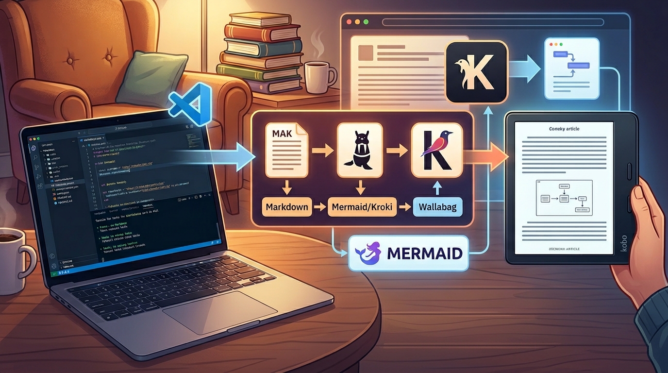Building a Kobo Reading Pipeline with Wallabag, VS Code Tasks, and Kroki