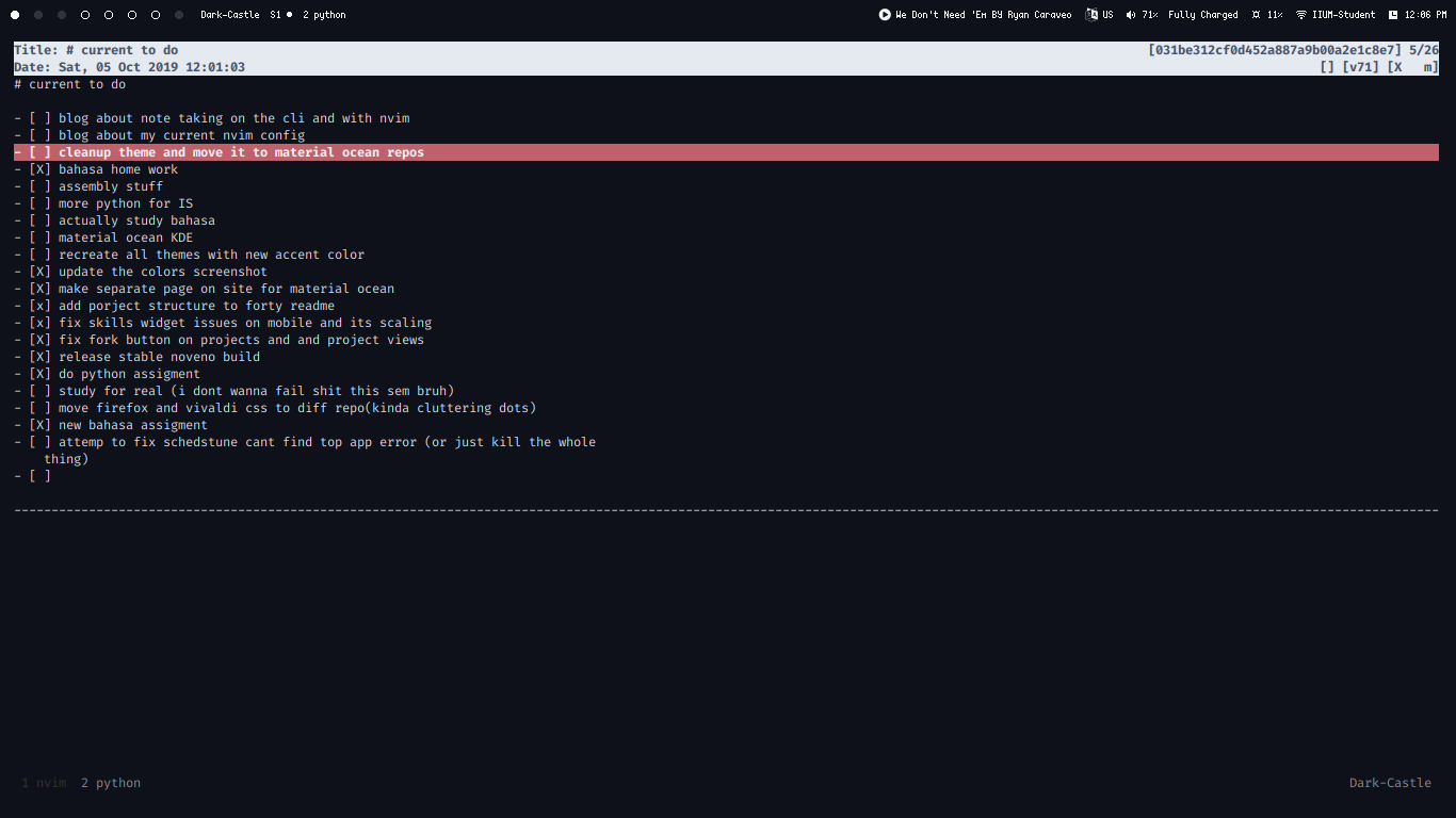 Note Taking on the CLI
